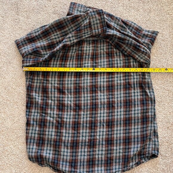 Outdoor Life Blue & Brown Plaid Button-down Flannel 100% Cotton M - Picture 6 of 7